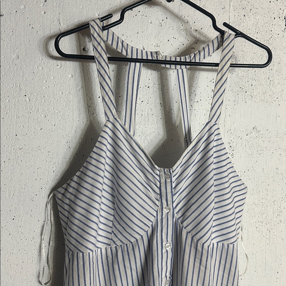 Chic Striped High Low Dress in White and Gray, XL Fits M/L - Picture 6 of 10